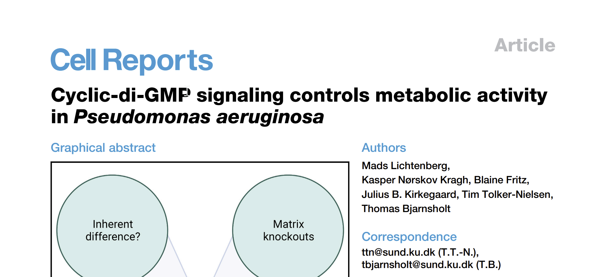 NEW PUBLICATION: Bacteria control their metabolism when going into biofilm formation